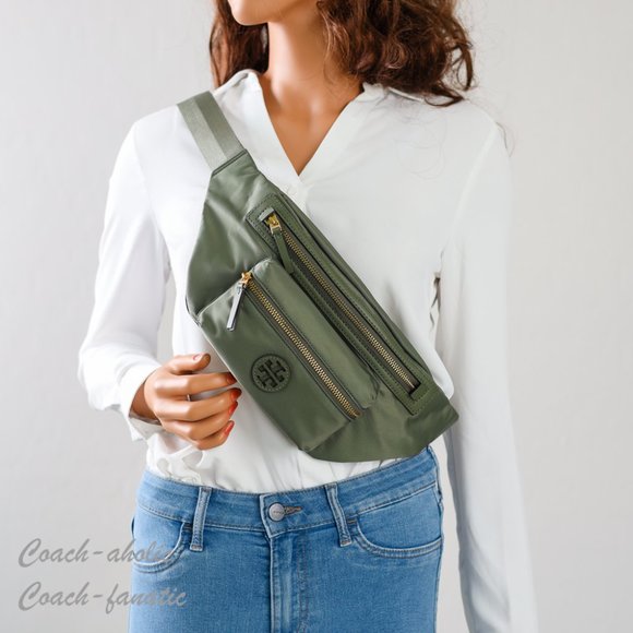 NWT Tory Burch 82508 Nylon Belt Bag Fanny Pack Crossbody in Palm Leaf - Picture 3 of 10